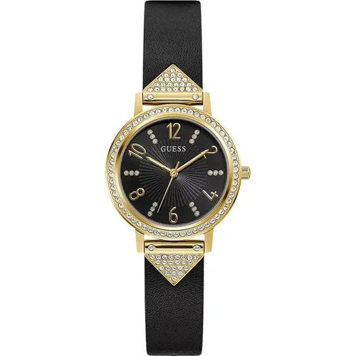 Elegant Leather Quartz Watch , female, Sizes: ONE SIZE - Guess - Modalova