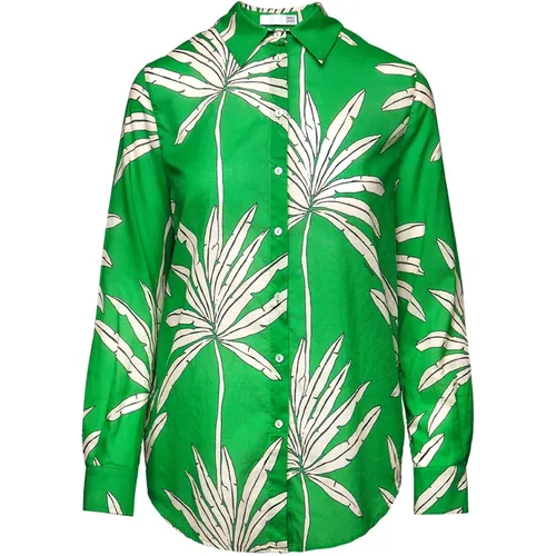 Palm Print Long Sleeve Shirt , female, Sizes: XL, XS, M, S, L - Douuod Woman - Modalova