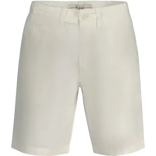 Weiße Bermuda-Shorts mit Logo , Herren, Größe: W29 - Guess - Modalova