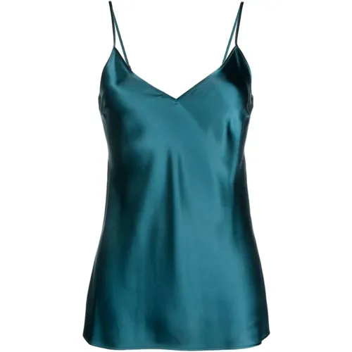 Grüne Seiden Satin Casual Bluse , Damen, Größe: 2XS - joseph - Modalova