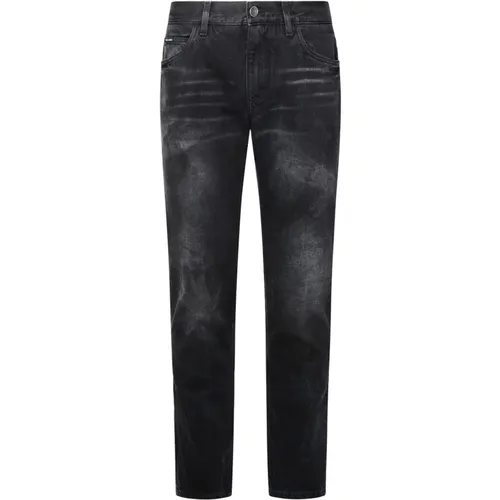 Logo Plaque Faded Jeans , male, Sizes: L, S - Dolce & Gabbana - Modalova