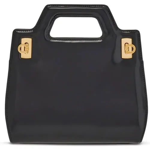 Wanda Mini Leather Top-Handle Bag , female, Sizes: ONE SIZE - Salvatore Ferragamo - Modalova