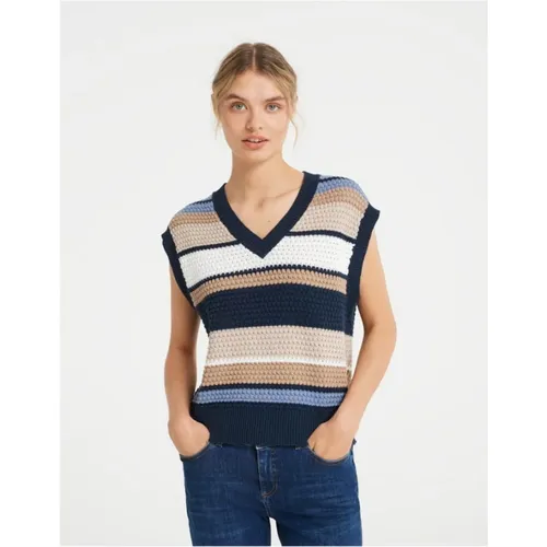 Blauer Pullover Sweater , Damen, Größe: L - Opus - Modalova