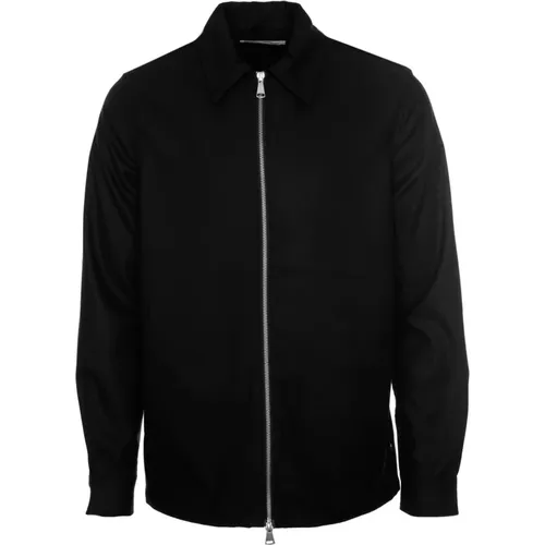 Zip Shirt Jacke mit Kragen , Herren, Größe: M - Samsøe Samsøe - Modalova