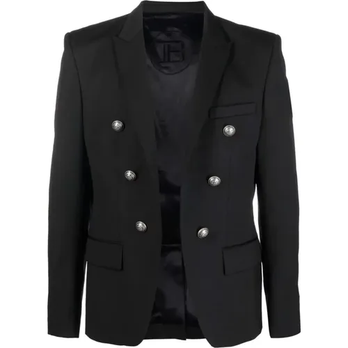 Schwarzer Wollblazer Jacke Balmain - Balmain - Modalova