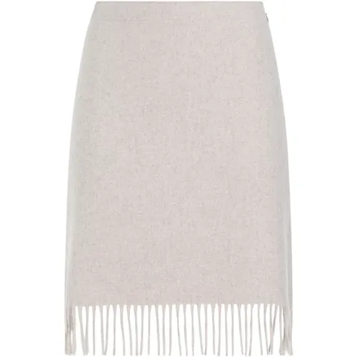 Desert Wool Mini Skirt Fringed , female, Sizes: S, XS, 2XS - By Malene Birger - Modalova