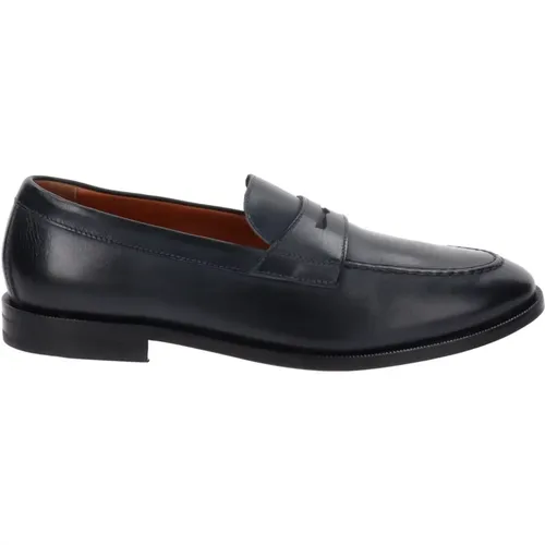 Leather Men's Loafers Slip-On Style , male, Sizes: 10 UK, 7 UK - Nerogiardini - Modalova