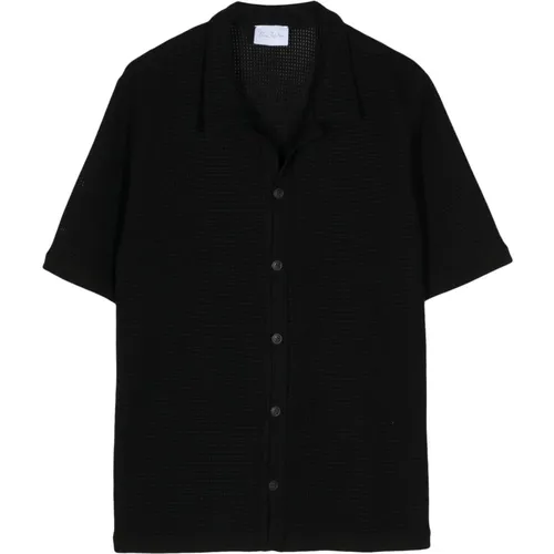 Waffle Knit Cuban Collar Shirt , male, Sizes: XL, 2XL, L - Blue Sky Inn - Modalova