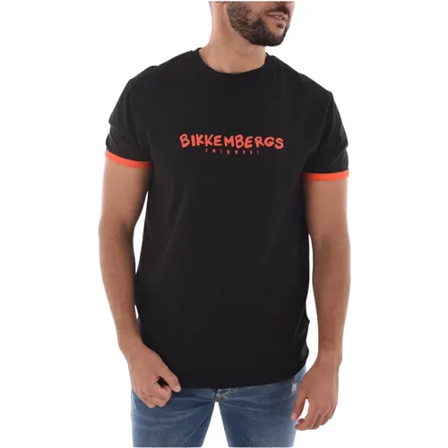 Stretch Baumwolle Logo Print T-Shirt , Herren, Größe: S - Bikkembergs - Modalova