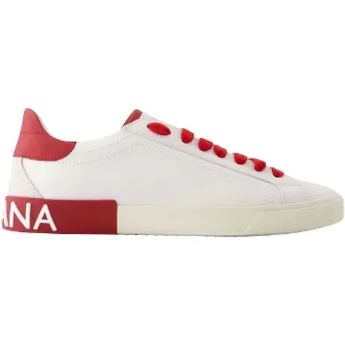 Leder sneakers , Damen, Größe: 39 EU - Dolce & Gabbana - Modalova