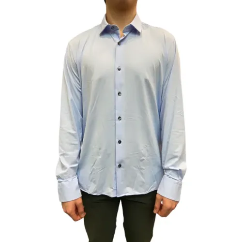Hellblaues Oxford Hemd mit Jacquard Design , Herren, Größe: 2XL - RRD - Modalova