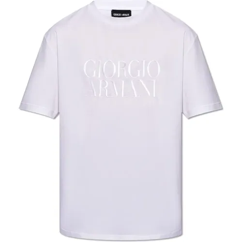 T-Shirt mit Logo , Herren, Größe: L - Giorgio Armani - Modalova