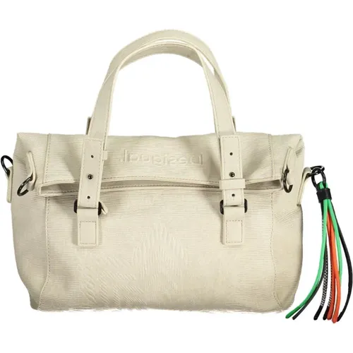 Weiße Schicke Handtasche mit Verstellbaren Griffen , Damen, Größe: ONE Size - Desigual - Modalova