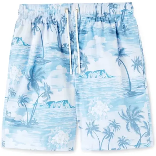Sea Swim Shorts Elastic Waist , male, Sizes: L, M - Palm Angels - Modalova