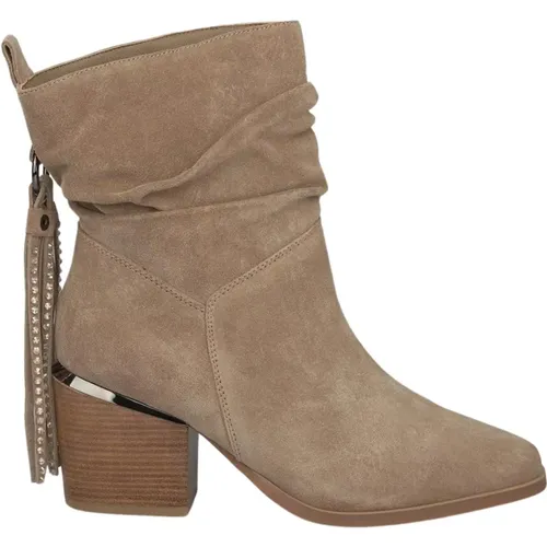 Fringe Adorned Heeled Boots , female, Sizes: 5 UK, 6 UK, 4 UK - Alma en Pena - Modalova