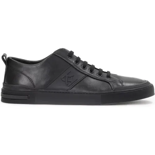 Schwarze Ledersneaker für Herren im minimalistischen Stil - Kazar - Modalova