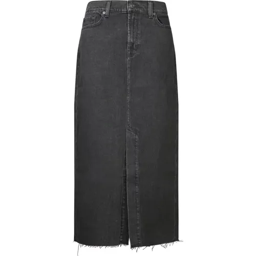 Schwarze Röcke Heben Garderobe Aw24 , Damen, Größe: W27 - 7 For All Mankind - Modalova