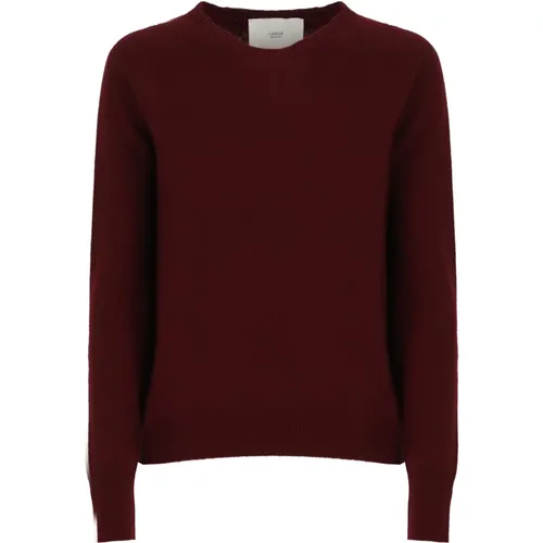 Cashmere Sweater Bordeaux Round Neck Long Sleeves , female, Sizes: M, XS - Vanisé - Modalova