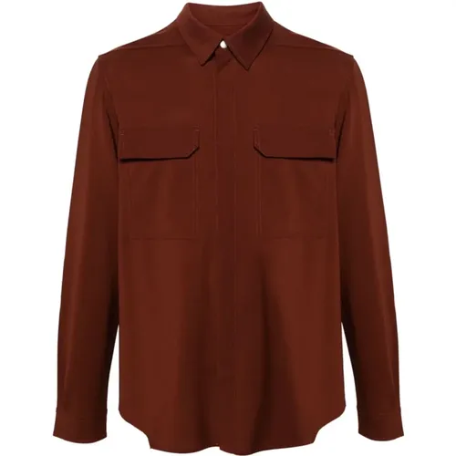 Wool Outershirt with Snap Closure , male, Sizes: L - Rick Owens - Modalova