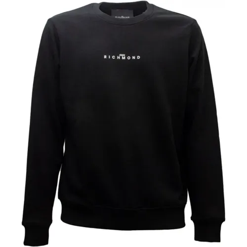 Schwarzer Baumwollmisch-Sweatshirt mit Logoaufdruck - John Richmond - Modalova