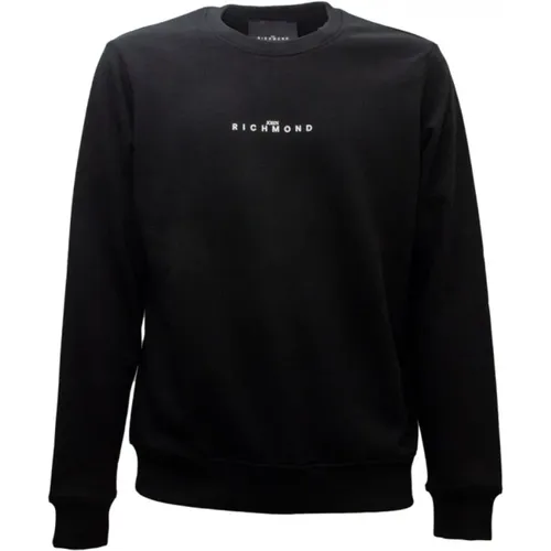 Schwarzer Baumwollmisch-Sweatshirt mit Logoaufdruck , Herren, Größe: L - John Richmond - Modalova
