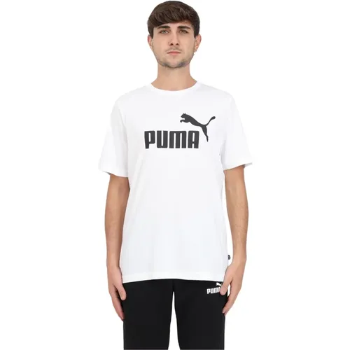Weißes Logo T-Shirt , Herren, Größe: 2XL - Puma - Modalova