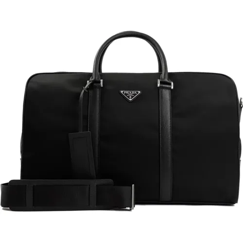 Travel Bags with Leather Details , male, Sizes: ONE SIZE - Prada - Modalova