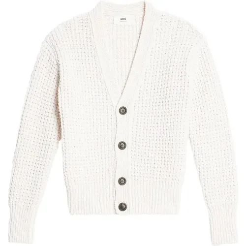 V-Neck Knit Cardigan , male, Sizes: M, S - Ami Paris - Modalova