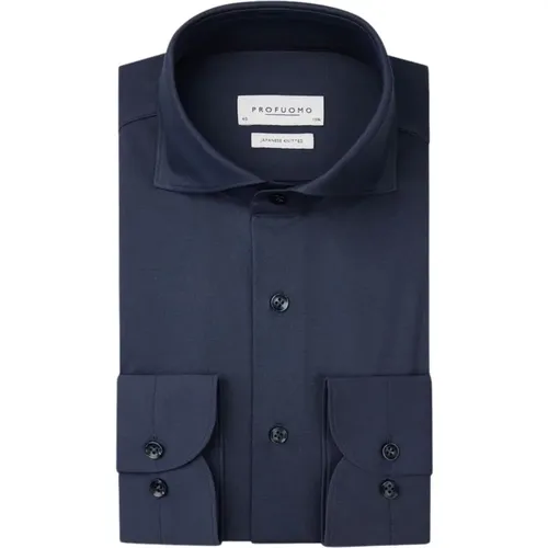 Dunkelblaues Langarmhemd,Navy X-Cutaway Hemd Casual Stil,Anthrazit Langarmhemd,Braunes Langarmhemd - Profuomo - Modalova