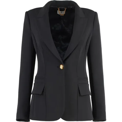 Verzierte Knopf Crepe Blazer - Elisabetta Franchi - Modalova