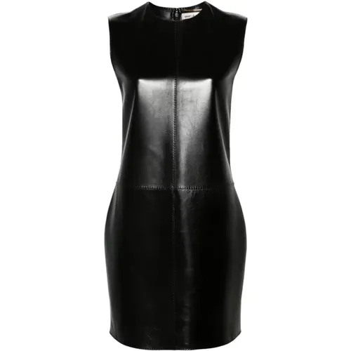 Panelled Dress with Decorative Stitching , female, Sizes: M - Saint Laurent - Modalova