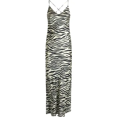 Satin Zebra Print Slip Dress , female, Sizes: L, S - MC2 Saint Barth - Modalova