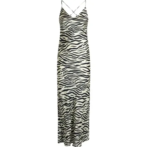 Satin Zebra Print Slip Dress , female, Sizes: M, S - MC2 Saint Barth - Modalova