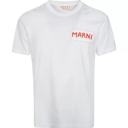 Logo T-Shirt Casual Mode , Herren, Größe: L - Marni - Modalova