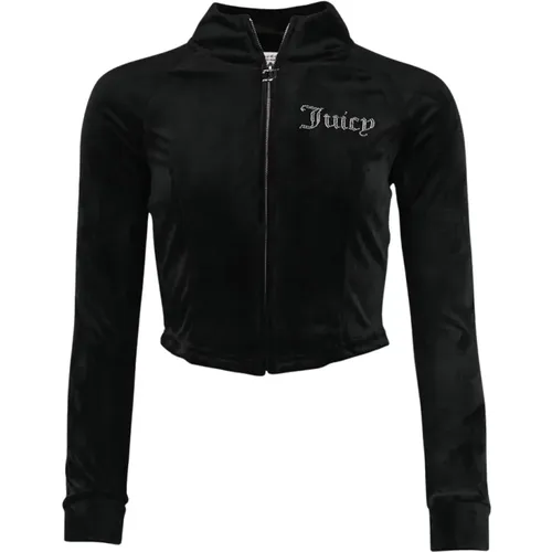 Schwarzer Cross Morgan Track Top Pullover , Damen, Größe: L - Juicy Couture - Modalova