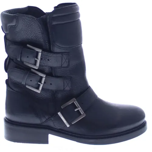 Schwarze Damen Stiefelette - Biker Stil , Damen, Größe: 41 EU - Bronx - Modalova