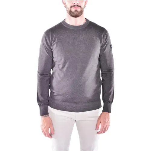Extra Fine Merino Wool Sweater with Sleeve Badge , male, Sizes: M, 2XL - PAUL & SHARK - Modalova