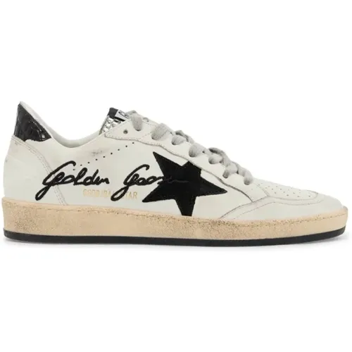 Rhinestone Embellished Leather Sneakers , female, Sizes: 3 UK - Golden Goose - Modalova