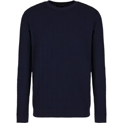 Chevron Knit Sweater , male, Sizes: L, XL, M - Giorgio Armani - Modalova