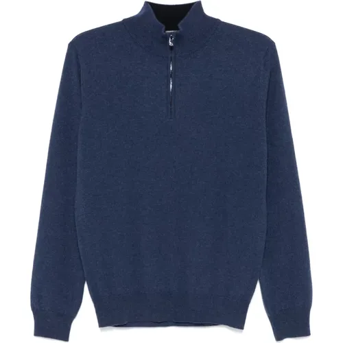 Luxury Wool Cashmere Half-Zip Sweater , male, Sizes: M, XL, 2XL, L - Corneliani - Modalova