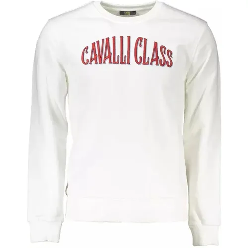 Bestickter Logo Baumwollpullover , Herren, Größe: XL - Cavalli Class - Modalova