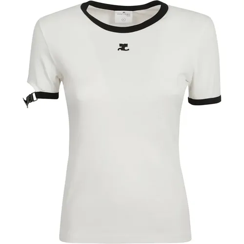 Women's Clothing T-Shirts & Polos Heritage /black Noos , female, Sizes: XS, S, L, M - Courrèges - Modalova