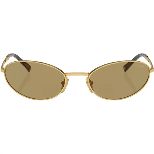 Elegant Oval Sunglasses with Logo , unisex, Sizes: 59 MM - Prada - Modalova
