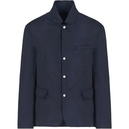 Blauer Gepolsterter Reißverschluss-Blazer , Herren, Größe: 2XS - Armani Exchange - Modalova