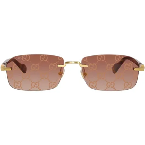 Quadratische Metall-Sonnenbrille mit degradierter Linse , unisex, Größe: 56 MM - Gucci - Modalova