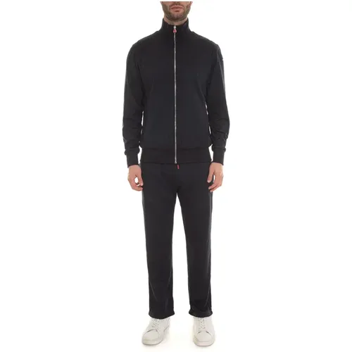 Zip Closure Sports Tracksuit Soft Trousers , male, Sizes: XL - Kiton - Modalova