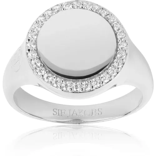 Grande Rhodinierte Sterlingsilberring , Damen, Größe: 52 MM - Sif Jakobs Jewellery - Modalova