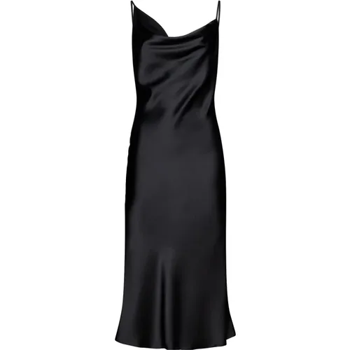 Satin Finish Draped Dress , female, Sizes: XS - Blanca Vita - Modalova