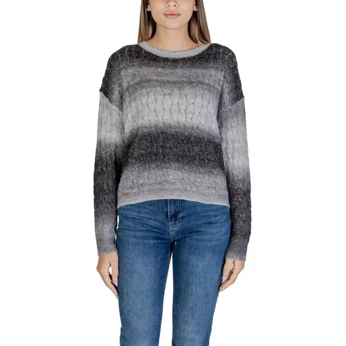 Grauer Strickpullover Herbst/Winter Kollektion , Damen, Größe: S - Sandro Ferrone - Modalova