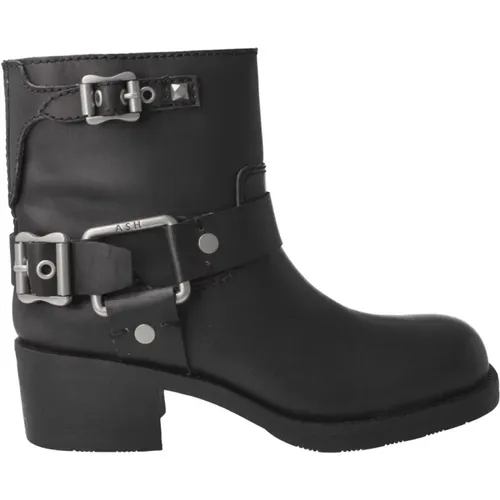 Schwarze Texas Damen Bikerstiefel - Ash - Modalova